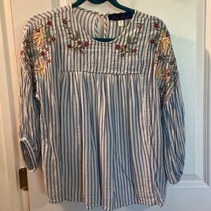 Francesca’s embroidered blouse